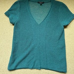 Eileen Fisher Wool Knit Top, teal, PP